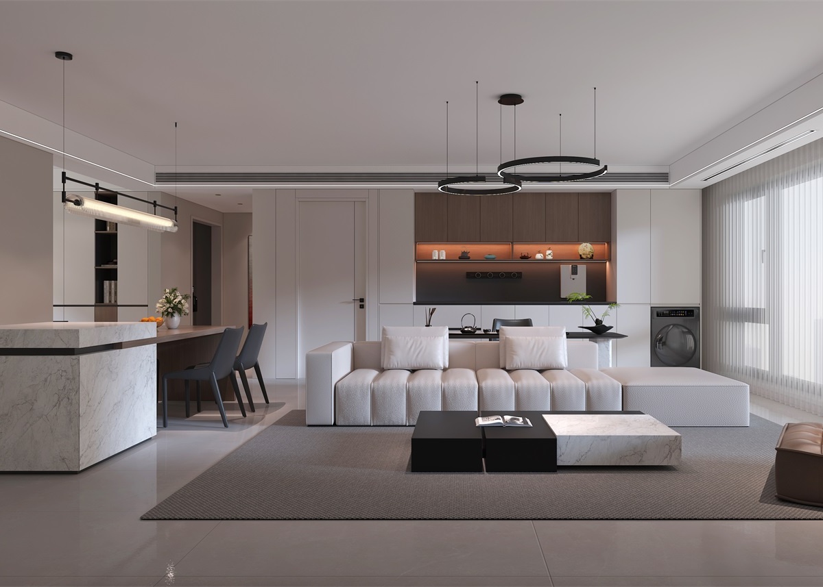 中恒央御143㎡ | 大橫廳+客餐一體+開放書房，他家這通透感絕了！