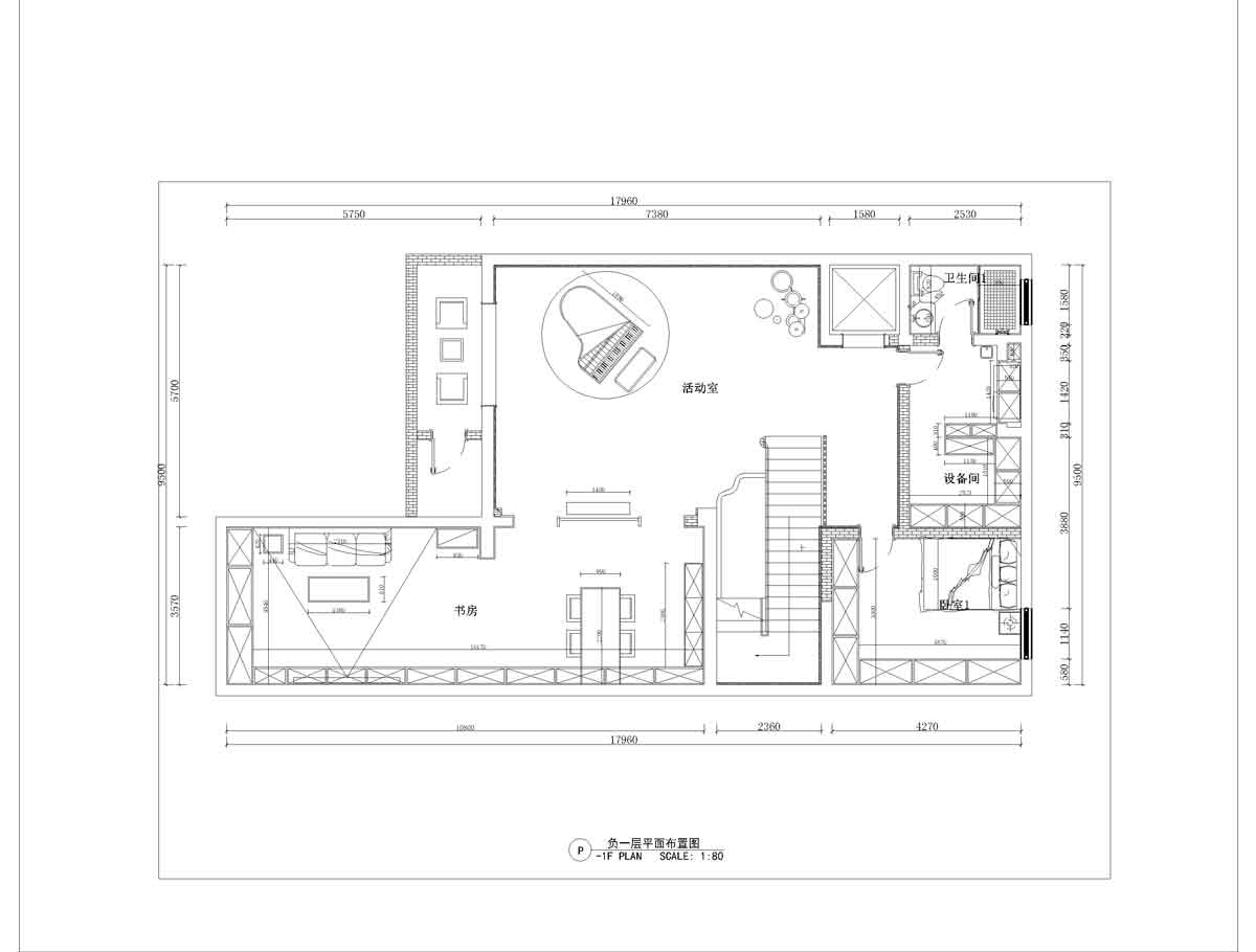 負(fù)一層平面布局圖 負(fù)一層平面布局圖